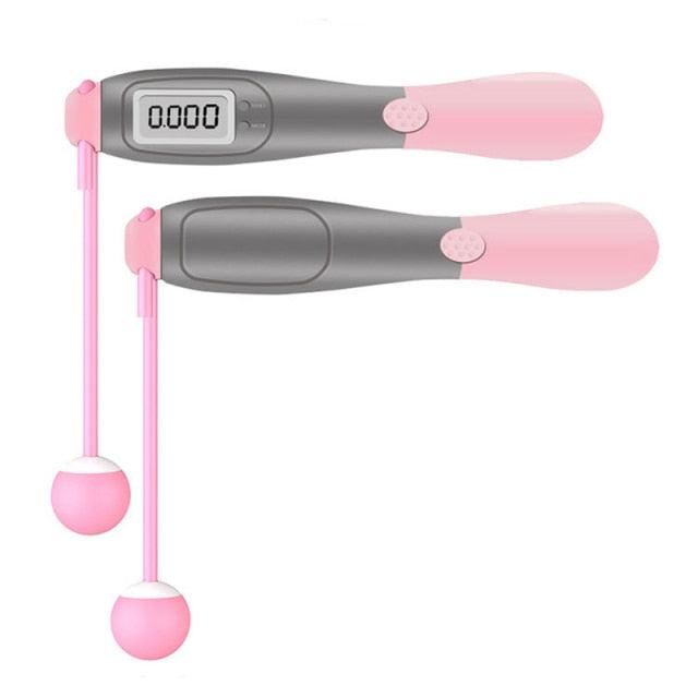Electronic Cordless Skipping Rope Gym Fitness Skipping Smart Jump Rope With LCD Screen Counting Speed Women Jumprope For Fitness Workout Crossfit Adult Kids Adjustable Skipping Rope For Exercise