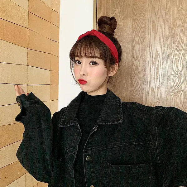 Elegance Black Denim Short Jackets For Women Loose Single Breasted Button Pockets Stylish Chic Retro Casual Streetwear For Women