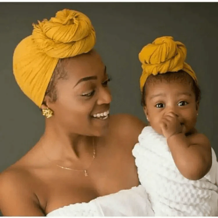 Elegance Mommy And Kids Turban Hat Cap With Big Bow Soft Cute Knot Nursery Beanie Knotted Headban