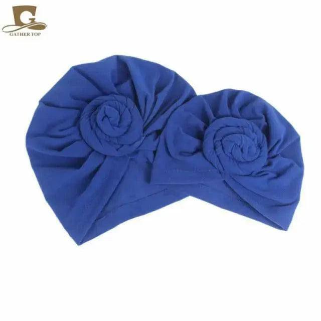 Elegance Mommy And Kids Turban Hat Cap With Big Bow Soft Cute Knot Nursery Beanie Knotted Headban