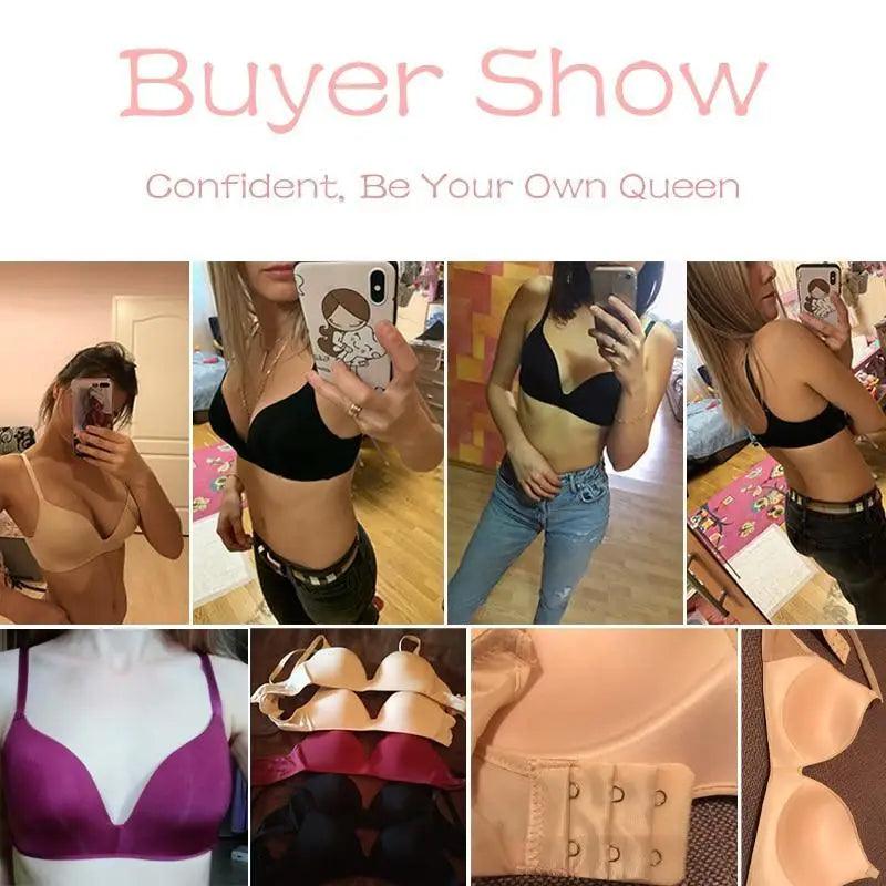 Elegance Seamless Bras for Women Push Up Bras No Wire Brassiere A B Cup Underwear Sexy Bra Three Quarters(3/4 Cup) Bras For Ladies