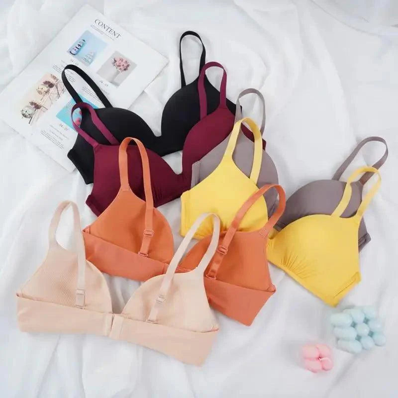 Elegance Seamless Bras for Women Push Up Bras No Wire Brassiere A B Cup Underwear Sexy Bra Three Quarters(3/4 Cup) Bras For Ladies