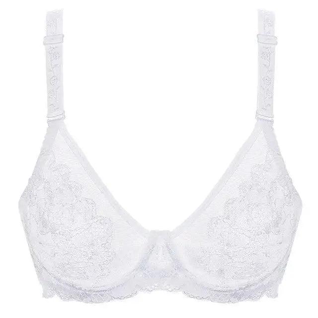 Elegance Transparent Bras For Women Ultra Thin Lace Bralette Underwire Push Up Plus Big Size Top Summer 34 36 38 40 ABCD Cup