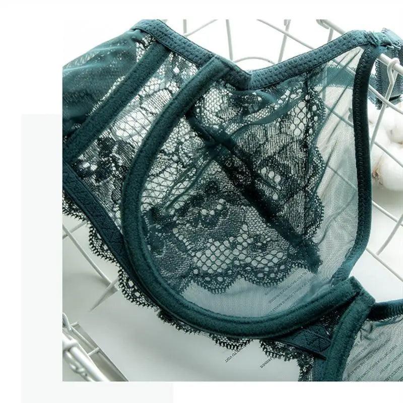 Elegance Transparent Bras For Women Ultra Thin Lace Bralette Underwire Push Up Plus Big Size Top Summer 34 36 38 40 ABCD Cup