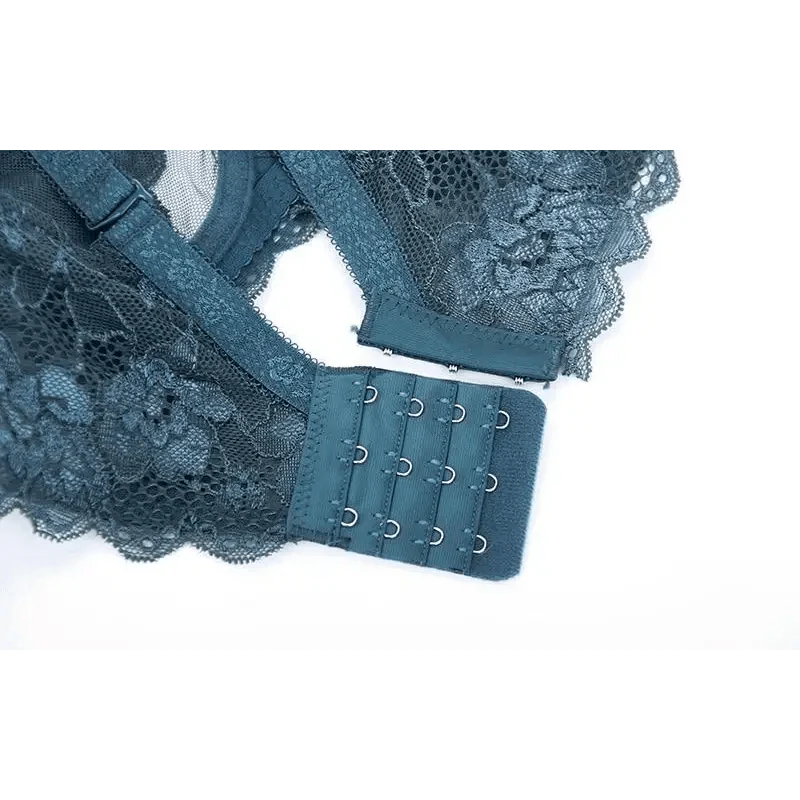 Elegance Transparent Bras For Women Ultra Thin Lace Bralette Underwire Push Up Plus Big Size Top Summer 34 36 38 40 ABCD Cup