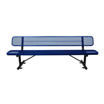8FT Heavy-Duty Steel Bench With Backrest And Thermoplastic Coating (SAK23567)