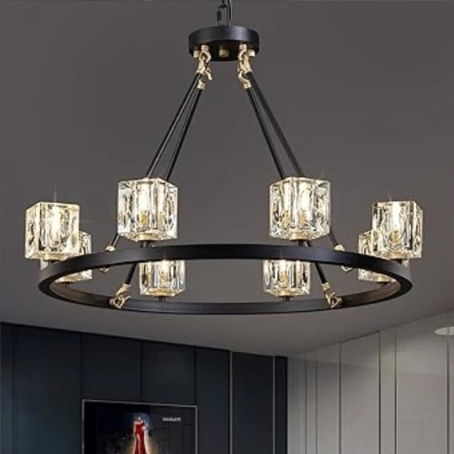 Elegant Adjustable Height Wagon Wheel Chandelier for Modern Homes