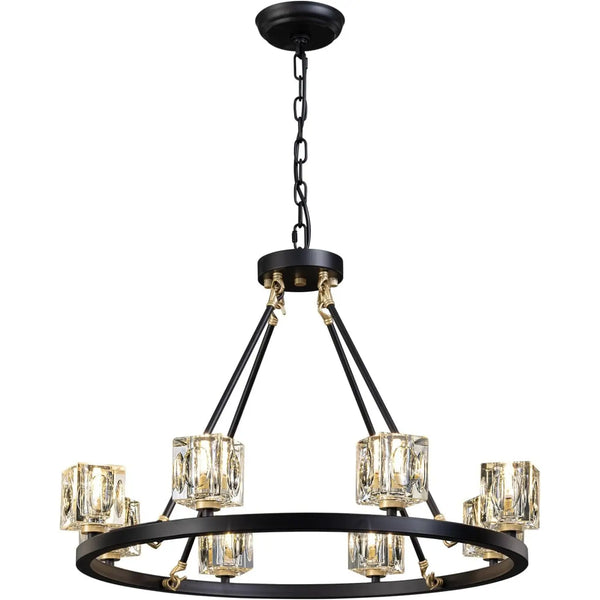 Elegant Adjustable Height Wagon Wheel Chandelier for Modern Homes
