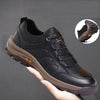 Elegant Black Leather Mens Business Boots Platform Winter Sneakers Without Lace Safety Shoe Quick-Drying Tactical Shoe Comfortable Sneaker Hiker Lightweight Ankle Motorcycle Mountain Running Short Boot