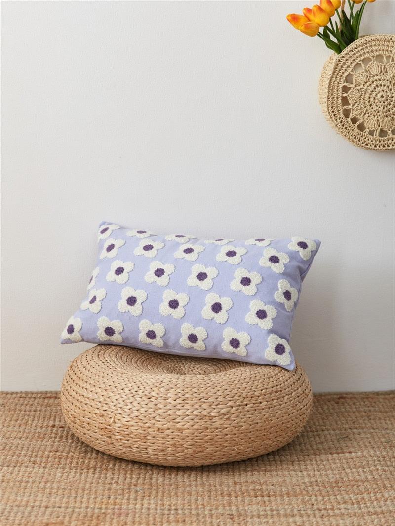 Elegant Cotton Floral Printed Pillow Cases Pillow Cover Canvas Embroidery Cushion Cover Home Decor Yellow Flowers Pillow Case Soft Luxury Style