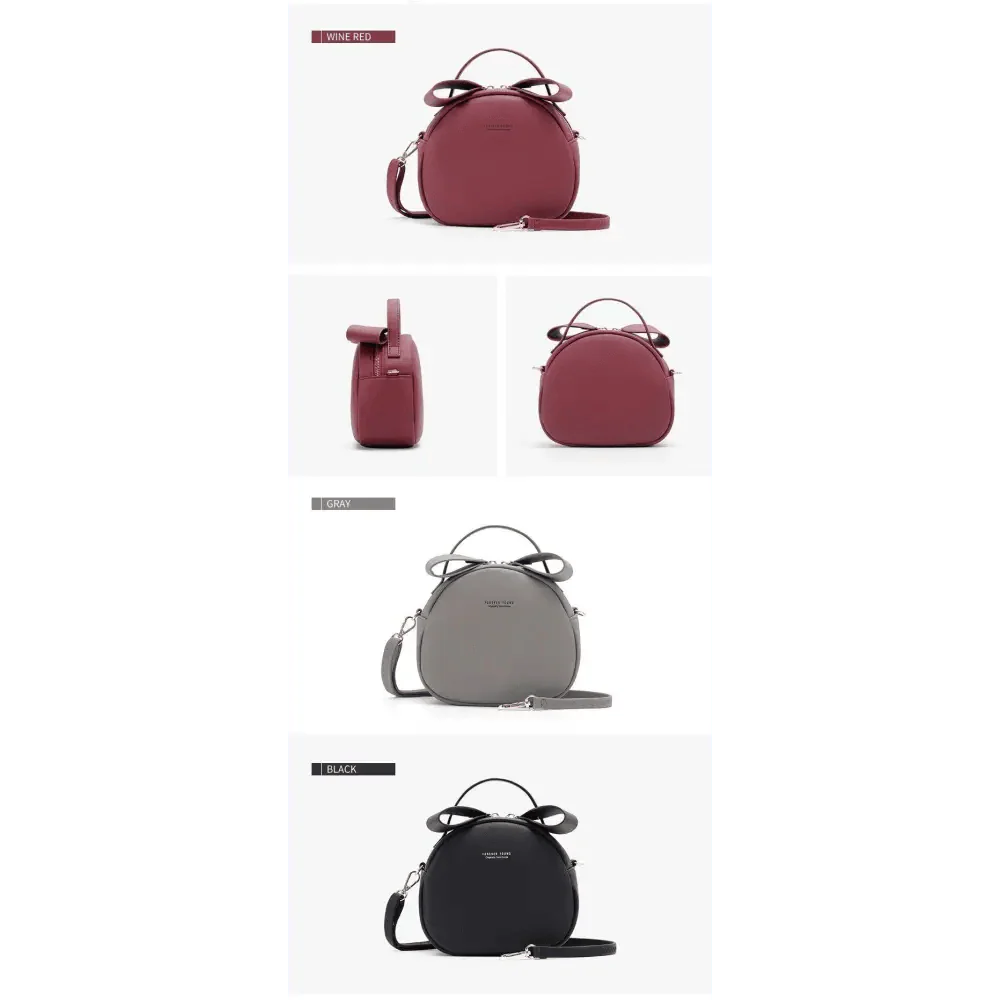 Elegant Cute Geometrical Women Handbag Soft PU Leather Women's Crossbody Messenger Bags Round Ladies Shoulder Bag