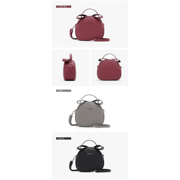 Elegant Cute Geometrical Women Handbag Soft PU Leather Women's Crossbody Messenger Bags Round Ladies Shoulder Bag