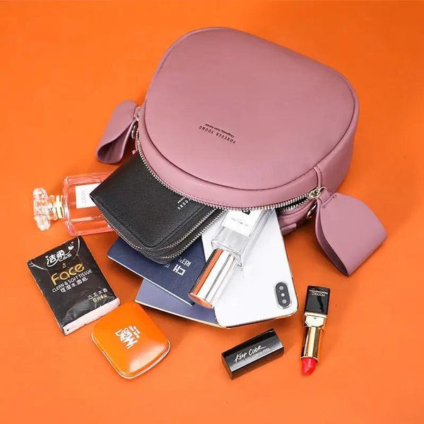 Elegant Cute Geometrical Women Handbag Soft PU Leather Women's Crossbody Messenger Bags Round Ladies Shoulder Bag