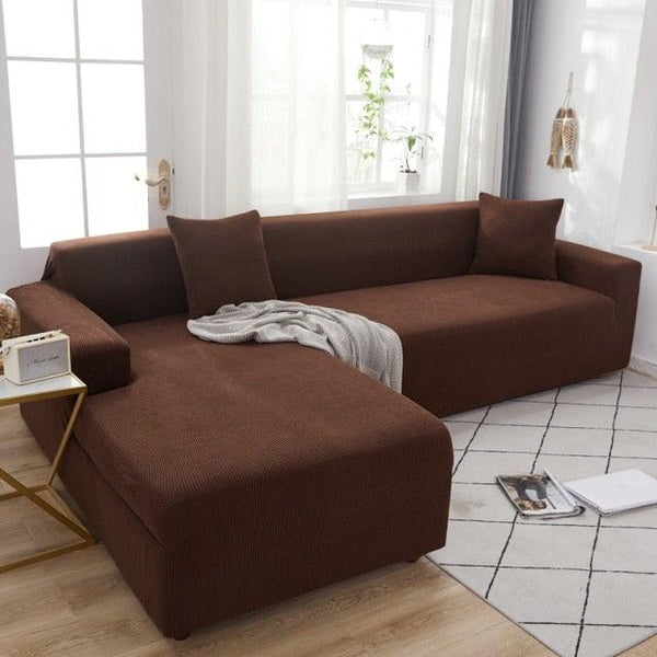 Elegant Elastic Sofa Covers Set for Living Room Chaise Lounge L Shape Corner Stretch Couch Armchair Slipcover Furniture Protector Shaped Sofa Cover Sectional Couch Cover for Living Room Fabric Chaise Lounge Slipcover