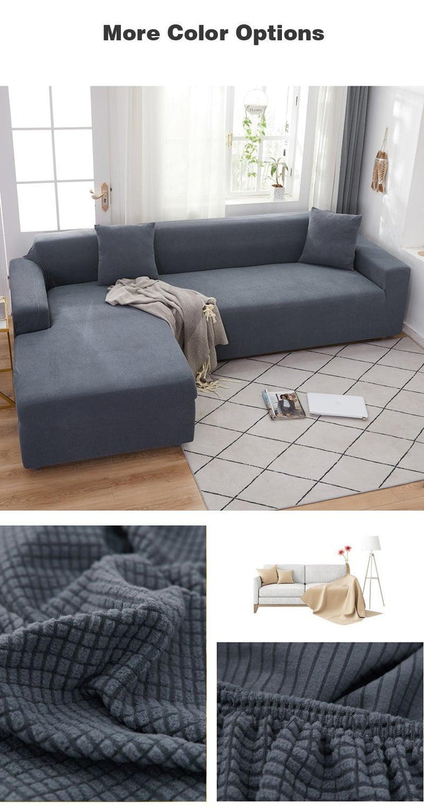 Elegant Elastic Sofa Covers Set for Living Room Chaise Lounge L Shape Corner Stretch Couch Armchair Slipcover Furniture Protector Shaped Sofa Cover Sectional Couch Cover for Living Room Fabric Chaise Lounge Slipcover