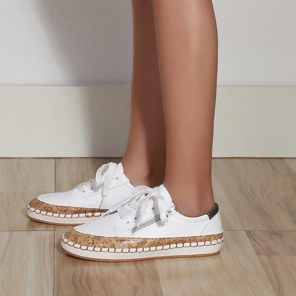 Elegant Floral Womens Sneakers Printed Lace Up Flat Shoes Fashion Round Toe Shoes Women Casual Sneakers Comfortable Tennis Shoes For Walking