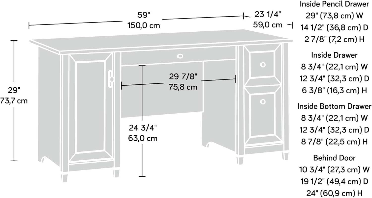 Elegant Home Office Computer Desk with Storage Drawers