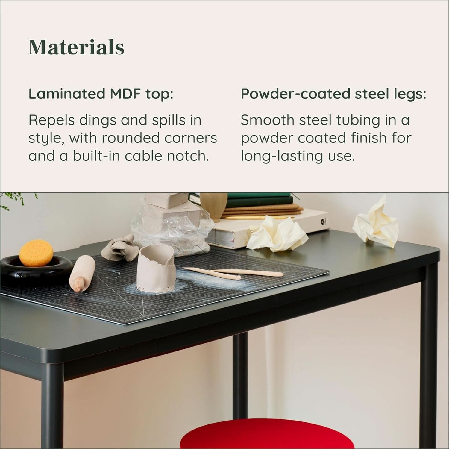 Elegant Home Office Desk with Effortless Assembly and Design