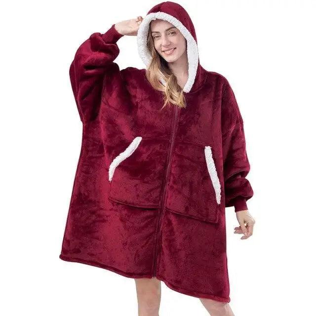 Elegant Large Sweatshirts Woman Oversized Hoodie Winter Blanket With Sleeves Fleece Warm Giant Blanket Hoodies Women Sweatshirts  Long Blanket with Sleeves for Winter Hooded Sweatshirt for Women and Men Pullover