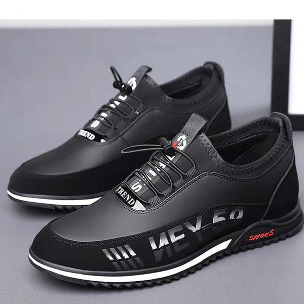 Elegant Leather Mens Luxury Casual Slip On Black Driving Fashion Sneakers Casual Walking Shoes Lightweight Anti-Slip Low Top Breathable Leather Mens Business Sneakers