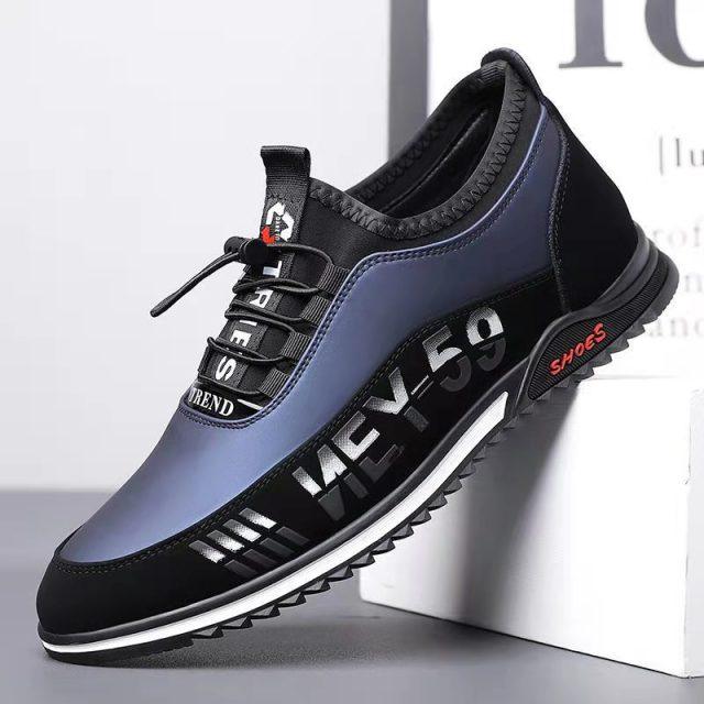 Elegant Leather Mens Luxury Casual Slip On Black Driving Fashion Sneakers Casual Walking Shoes Lightweight Anti-Slip Low Top Breathable Leather Mens Business Sneakers
