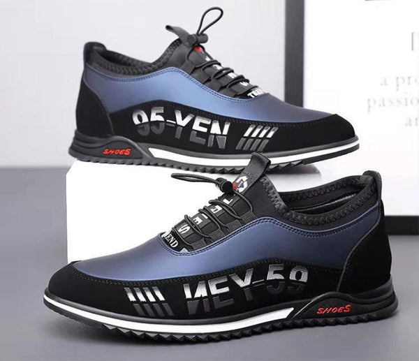 Elegant Leather Mens Luxury Casual Slip On Black Driving Fashion Sneakers Casual Walking Shoes Lightweight Anti-Slip Low Top Breathable Leather Mens Business Sneakers