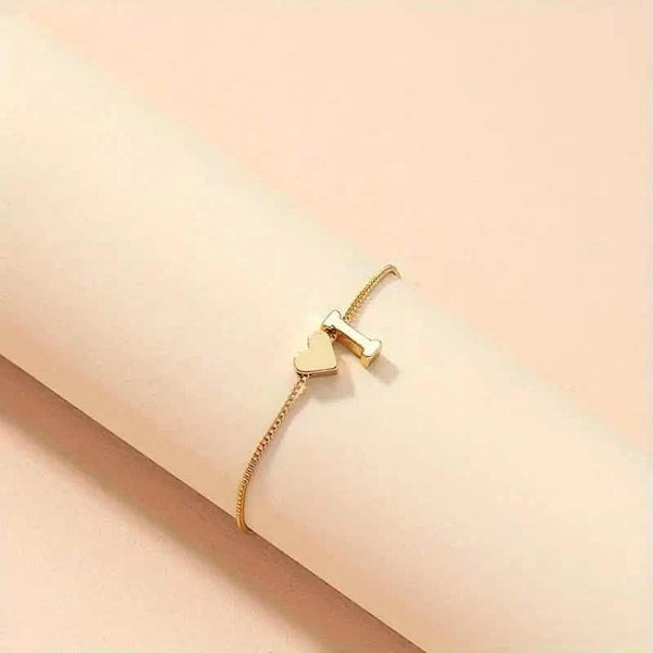 Elegant Love Heart Charm Bracelet - Delicate Minimalist Link Chain