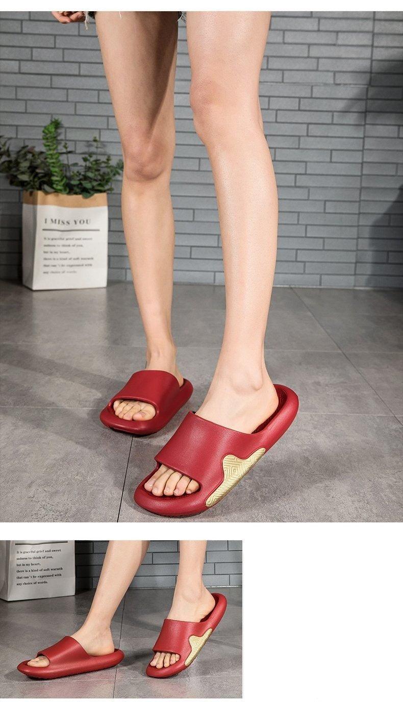 Elegant Men Black Soft Slides Light-Weight Anti-Slip Home Slippers Summer Anti-Odor House Shoes Unisex Shower Bathroom Slipper EVA Massage Foam Super Soft Non-Slip Slippers