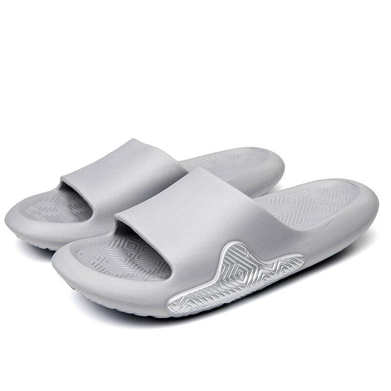 Elegant Men Black Soft Slides Light-Weight Anti-Slip Home Slippers Summer Anti-Odor House Shoes Unisex Shower Bathroom Slipper EVA Massage Foam Super Soft Non-Slip Slippers