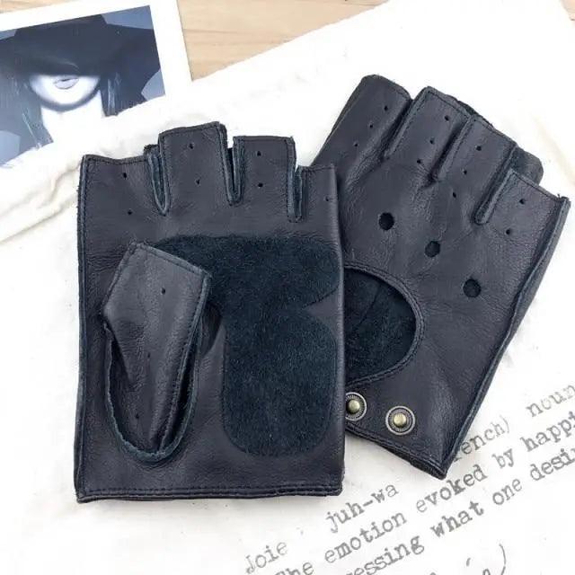 Elegant Men Leather Fingerless Gloves Yellow Cool Stylish Design Comfortable Gloves For Men