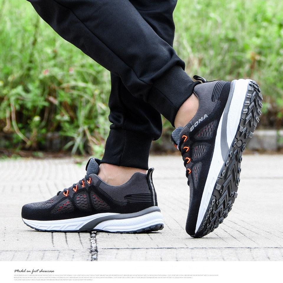 Elegant Mens Sneakers Sport Mesh Trainers Lightweight Running Shoes Outdoor Athletic Breathable Non-Slip Casual Comfortable Outdoor Sport Sneakers