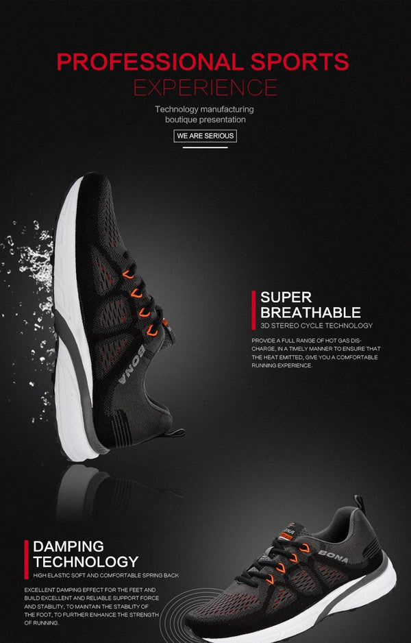 Elegant Mens Sneakers Sport Mesh Trainers Lightweight Running Shoes Outdoor Athletic Breathable Non-Slip Casual Comfortable Outdoor Sport Sneakers