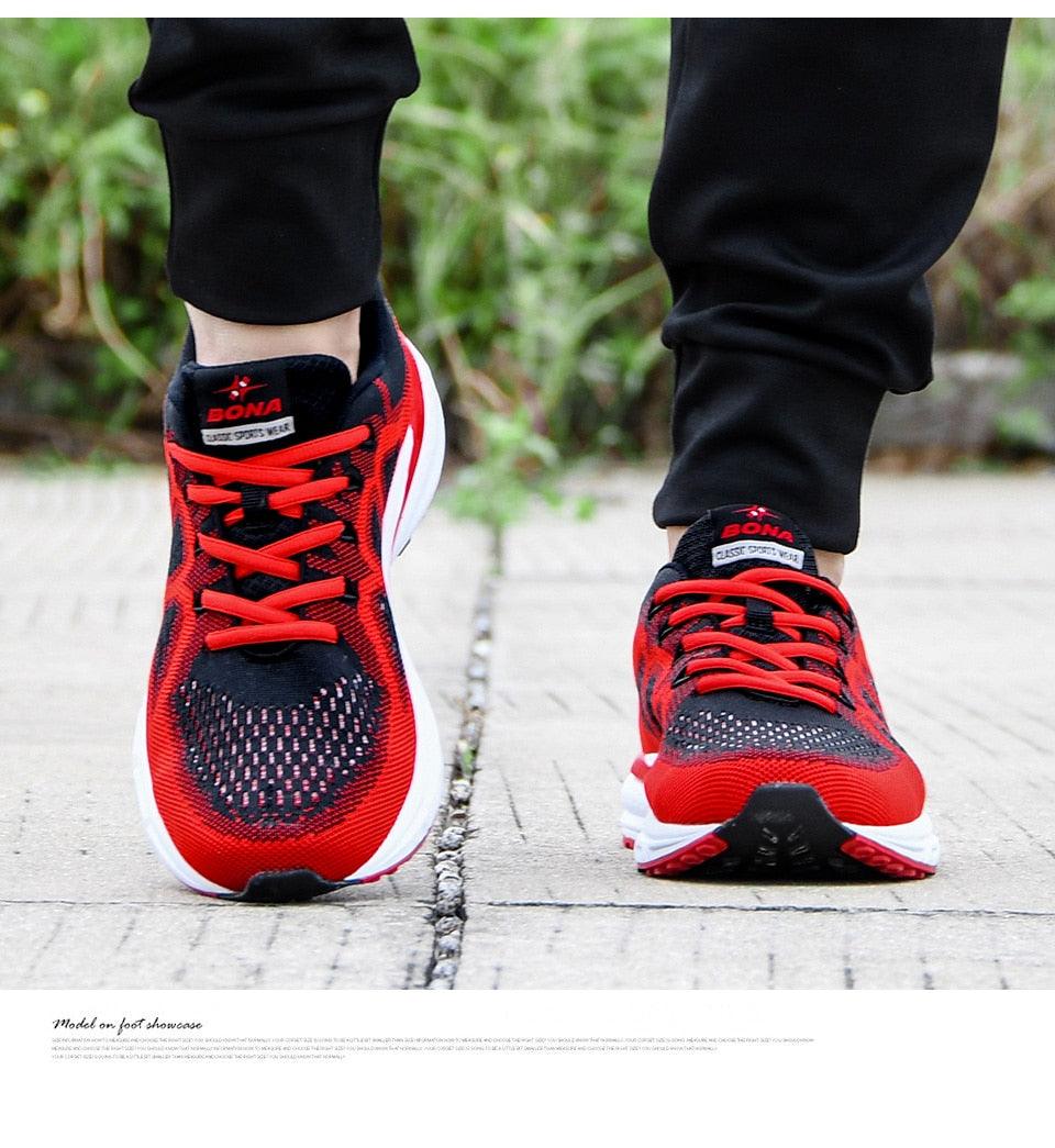 Elegant Mens Sneakers Sport Mesh Trainers Lightweight Running Shoes Outdoor Athletic Breathable Non-Slip Casual Comfortable Outdoor Sport Sneakers