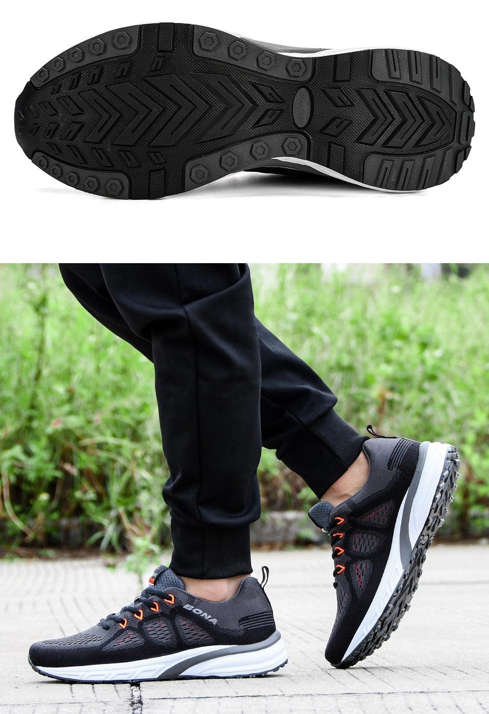 Elegant Mens Sneakers Sport Mesh Trainers Lightweight Running Shoes Outdoor Athletic Breathable Non-Slip Casual Comfortable Outdoor Sport Sneakers