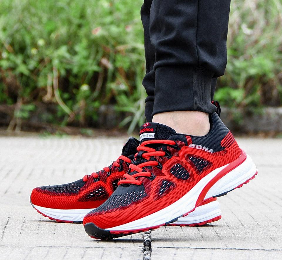 Elegant Mens Sneakers Sport Mesh Trainers Lightweight Running Shoes Outdoor Athletic Breathable Non-Slip Casual Comfortable Outdoor Sport Sneakers