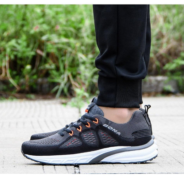 Elegant Mens Sneakers Sport Mesh Trainers Lightweight Running Shoes Outdoor Athletic Breathable Non-Slip Casual Comfortable Outdoor Sport Sneakers