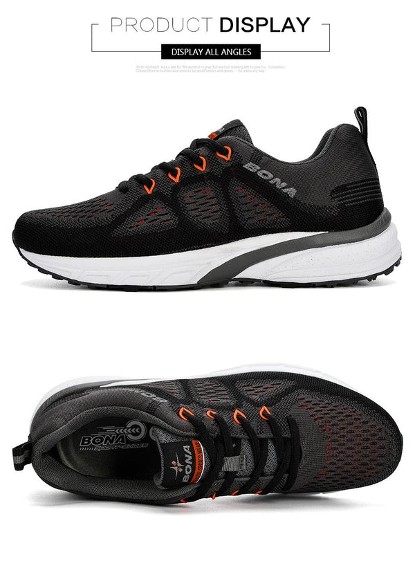 Elegant Mens Sneakers Sport Mesh Trainers Lightweight Running Shoes Outdoor Athletic Breathable Non-Slip Casual Comfortable Outdoor Sport Sneakers