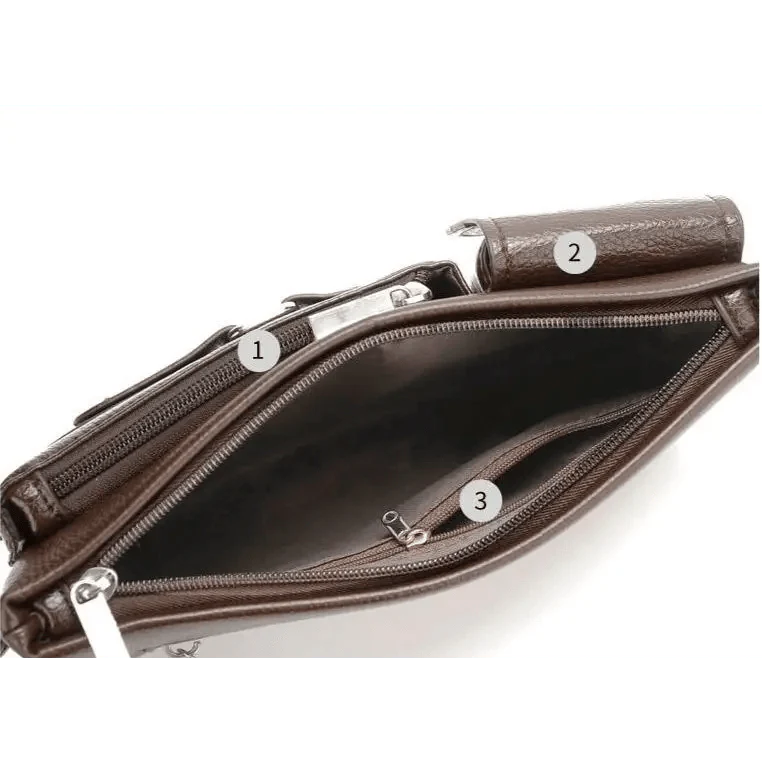 Elegant New Black Mens Leather Waist Bag Adjustable Strap Outdoors  Fanny Pack Comfortable Luxury Design For Men