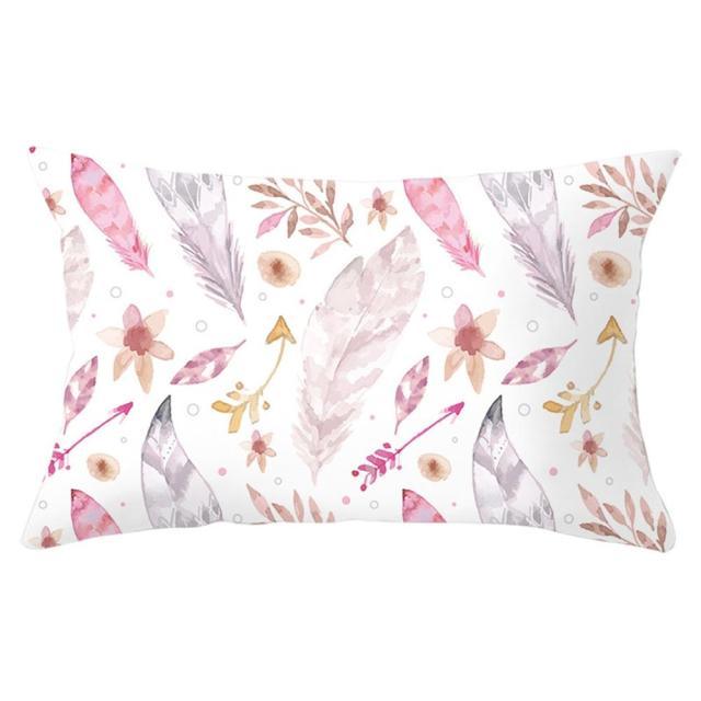 Elegant New Home Decoration Short Plush Pillow Case Feather Soft Rectangular Sofa Seat Bedroom Farmhouse Feather Decorative Throw Pillow Covers Home Decor 30x50CM