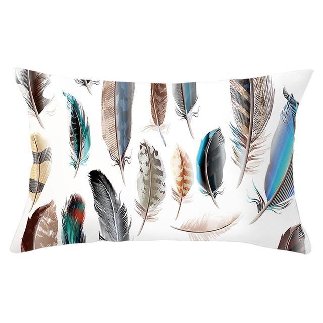 Elegant New Home Decoration Short Plush Pillow Case Feather Soft Rectangular Sofa Seat Bedroom Farmhouse Feather Decorative Throw Pillow Covers Home Decor 30x50CM