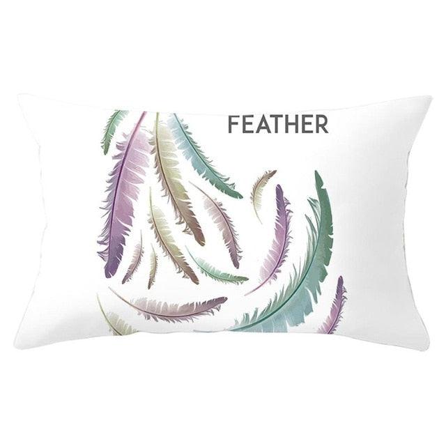 Elegant New Home Decoration Short Plush Pillow Case Feather Soft Rectangular Sofa Seat Bedroom Farmhouse Feather Decorative Throw Pillow Covers Home Decor 30x50CM
