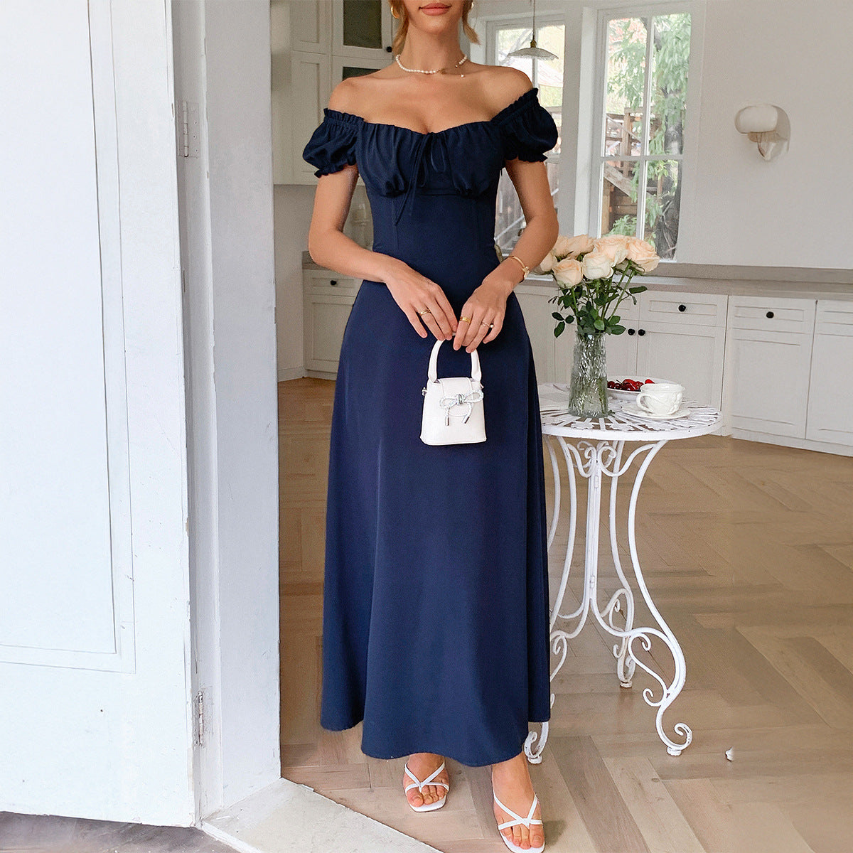 Elegant one shoulder long dress