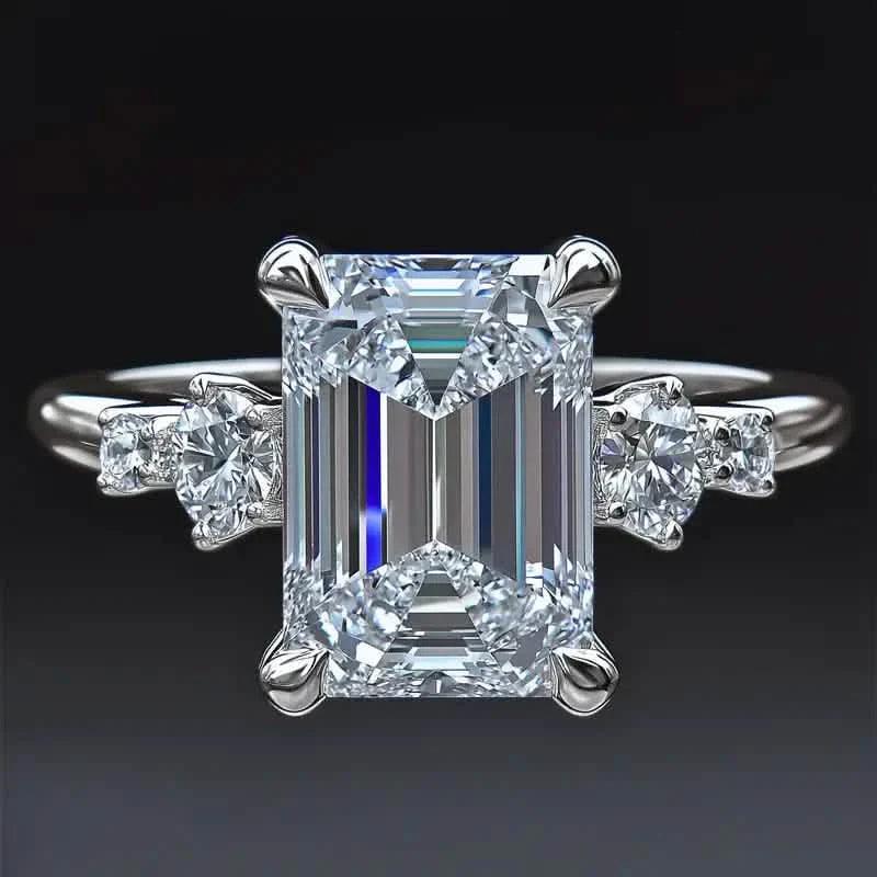 Elegant Princess Cut Cubic Zirconia Engagement Ring