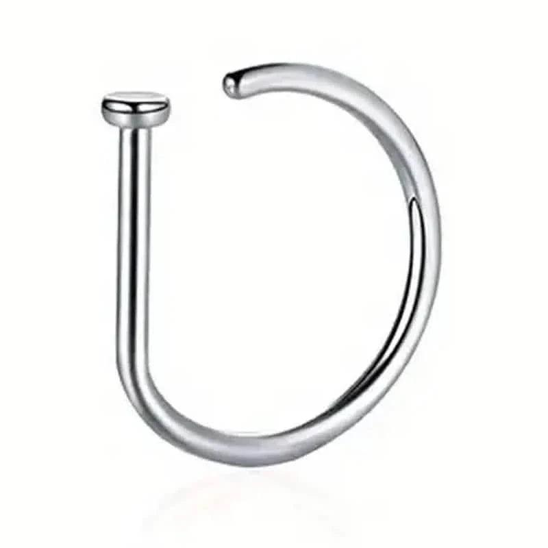 Elegant Punk-Style Stainless Steel Nose Rings - Clip-On Non-Piercing Design