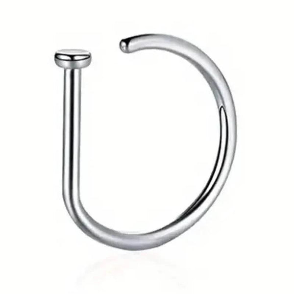 Elegant Punk-Style Stainless Steel Nose Rings - Clip-On Non-Piercing Design