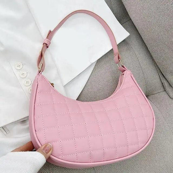 Elegant Pure Color Shoulder Underarm Bags, Casual Ladies Zipper Small Purse Top-handle Handbag For Ladies And Girls