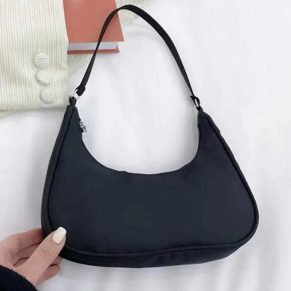 Elegant Pure Color Shoulder Underarm Bags, Casual Ladies Zipper Small Purse Top-handle Handbag For Ladies And Girls