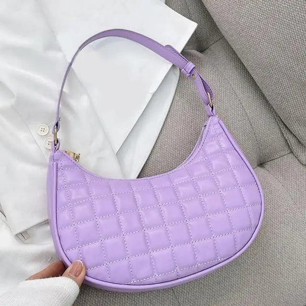 Elegant Pure Color Shoulder Underarm Bags, Casual Ladies Zipper Small Purse Top-handle Handbag For Ladies And Girls