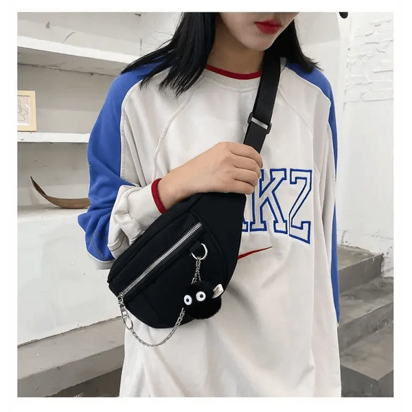 Elegant Purple Ladies Chain Waist Bag Canvas Fanny Pack Luxury Outdoor Chest Bag Phone Purse For Everyday Use