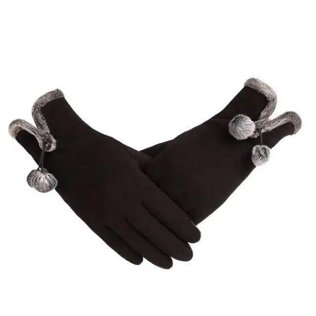 Elegant Red Autumn Full Finger Warm Women Gloves Classic Soft Comfortable Winter One Size Gloves For Women